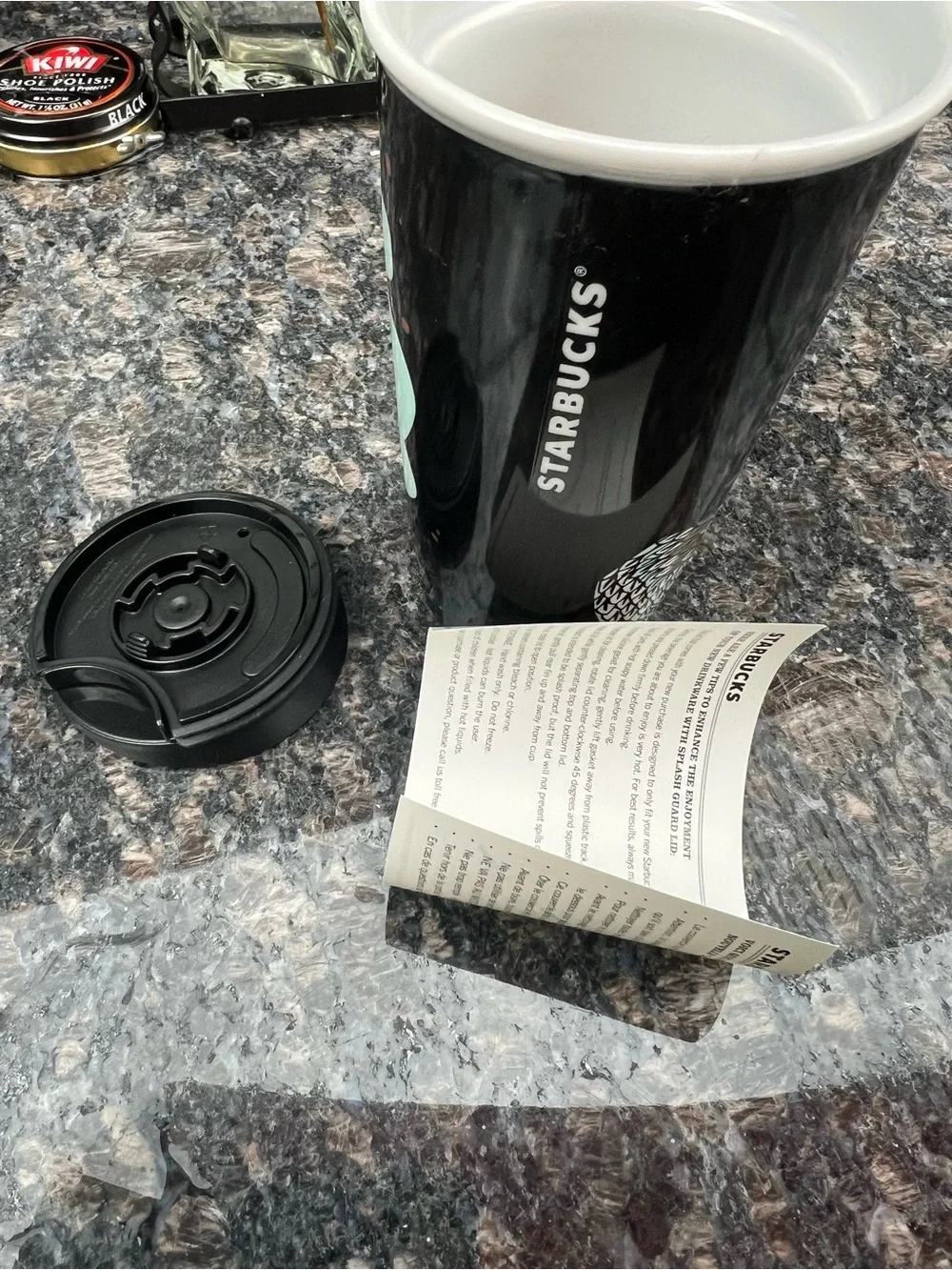Starbucks 2018 Mermaid Siren Holiday Ceramic Tumbler black and light blue NEW